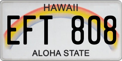 HI license plate EFT808