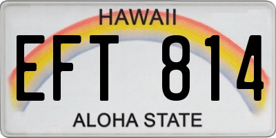 HI license plate EFT814