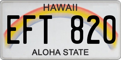 HI license plate EFT820