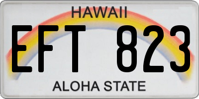 HI license plate EFT823