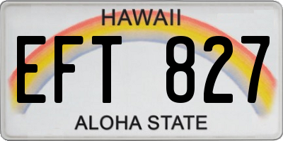 HI license plate EFT827