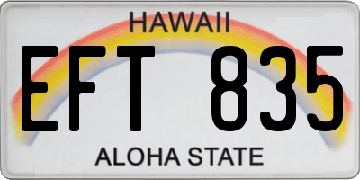 HI license plate EFT835