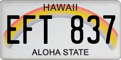 HI license plate EFT837