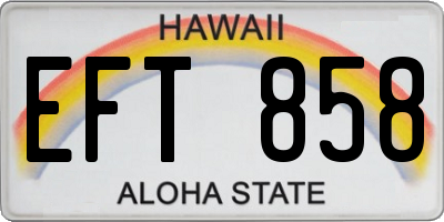 HI license plate EFT858