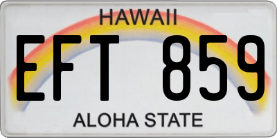 HI license plate EFT859