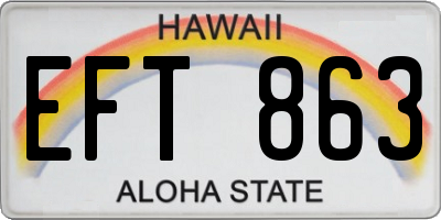 HI license plate EFT863