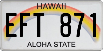 HI license plate EFT871