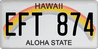HI license plate EFT874