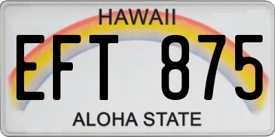 HI license plate EFT875