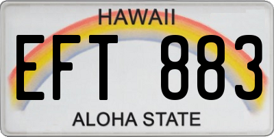 HI license plate EFT883