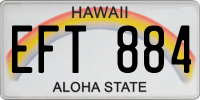 HI license plate EFT884