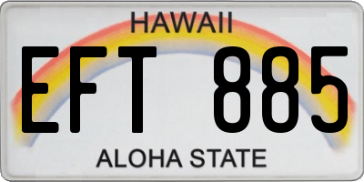 HI license plate EFT885