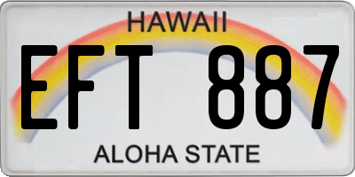 HI license plate EFT887