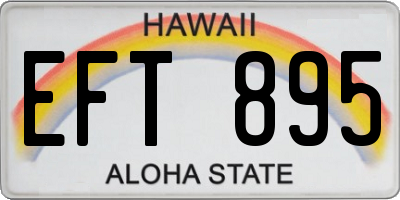 HI license plate EFT895