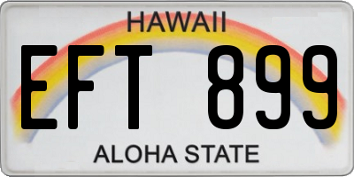 HI license plate EFT899