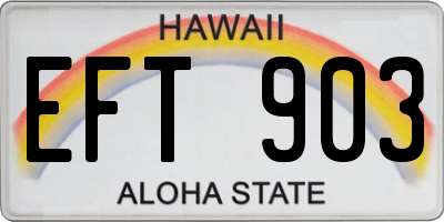 HI license plate EFT903