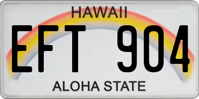 HI license plate EFT904