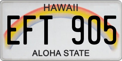 HI license plate EFT905