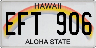 HI license plate EFT906
