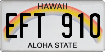 HI license plate EFT910