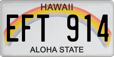 HI license plate EFT914
