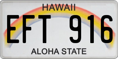 HI license plate EFT916