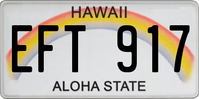 HI license plate EFT917