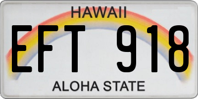 HI license plate EFT918