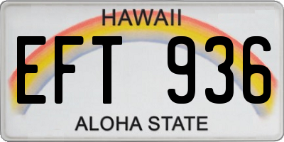 HI license plate EFT936