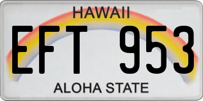 HI license plate EFT953