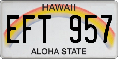 HI license plate EFT957