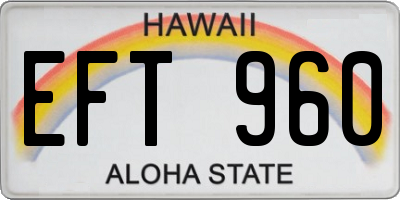 HI license plate EFT960