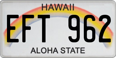HI license plate EFT962