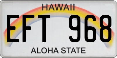 HI license plate EFT968