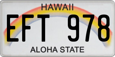 HI license plate EFT978