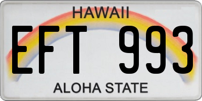 HI license plate EFT993