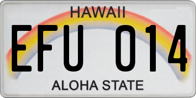HI license plate EFU014