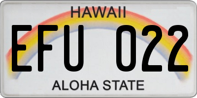 HI license plate EFU022