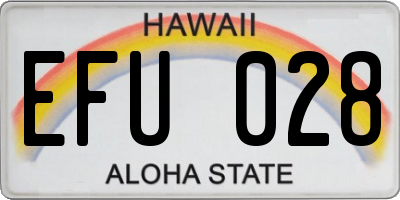 HI license plate EFU028