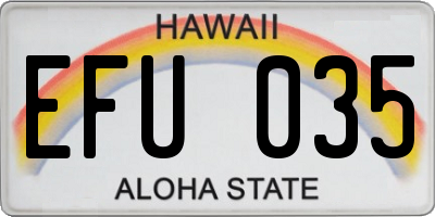 HI license plate EFU035