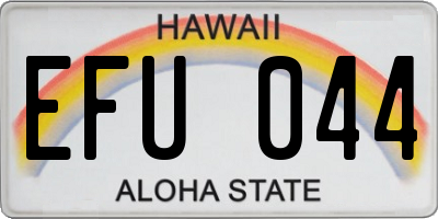 HI license plate EFU044