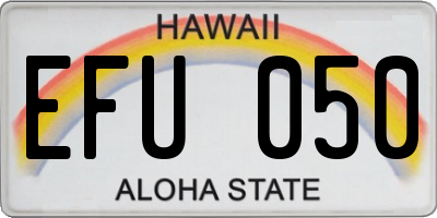 HI license plate EFU050
