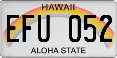 HI license plate EFU052