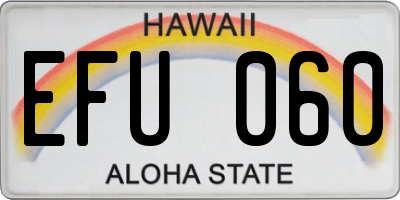 HI license plate EFU060