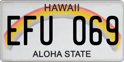 HI license plate EFU069