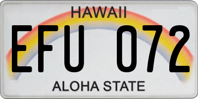 HI license plate EFU072