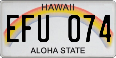 HI license plate EFU074