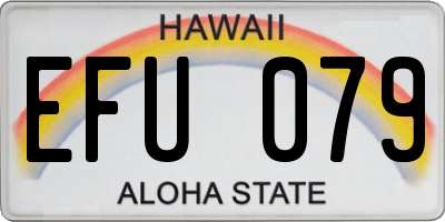 HI license plate EFU079