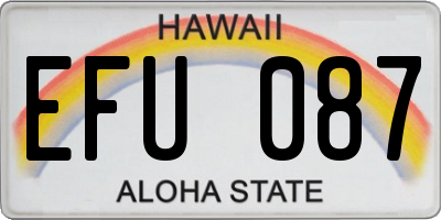 HI license plate EFU087