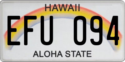 HI license plate EFU094